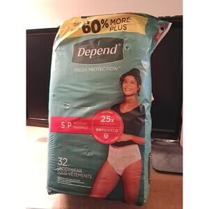 Depends 32 Underware Size Small